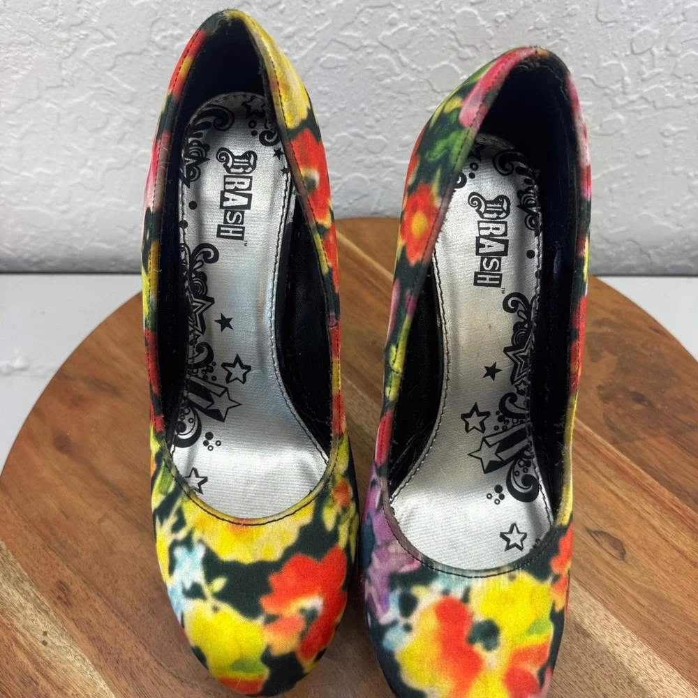 Trash Platform Heels‎ Womens Size 6.5 Floral Print Stiletto Pumps Multi Color